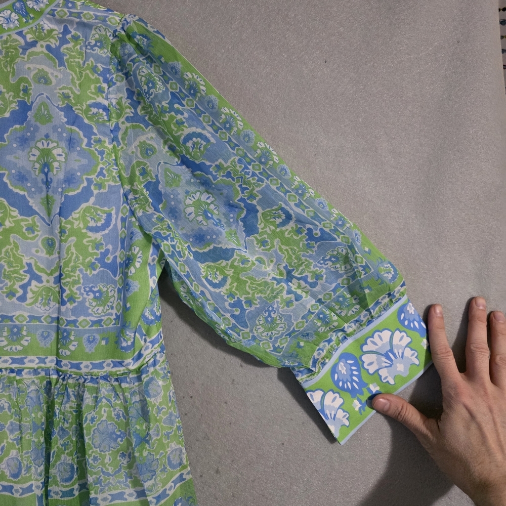 NWT Gretchen Scott Watteau Crinkly Borderline Maxi Dress Size Medium - Picture 10 of 10